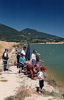 pche au plan d'eau en 1999